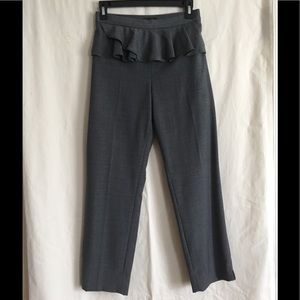 J Crew wool ankle length slacks with ruffled front